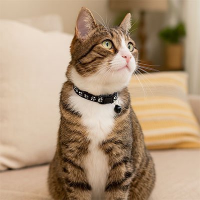 Collier chaton | Empreintes de pattes léger ajustable - Monminouchat