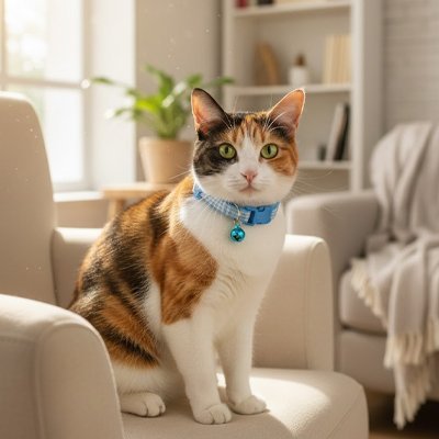 Collier Chat | Tissu ajustable - Monminouchat