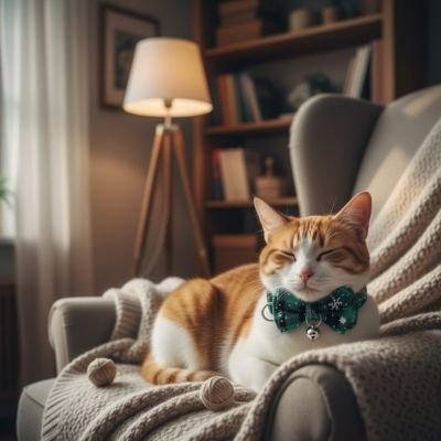 Collier chat | Motif Carreaux Chic - Monminouchat