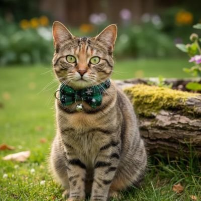Collier chat | Motif Carreaux Chic - Monminouchat