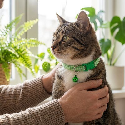 Collier Chat | Tissu ajustable - Monminouchat