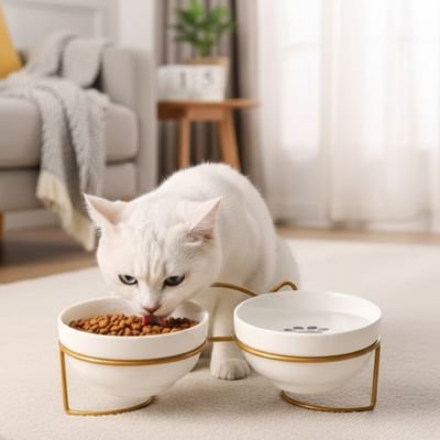 Gamelle chat surélevée 