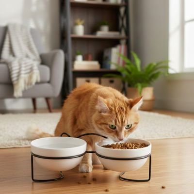 Gamelle chat surélevée 