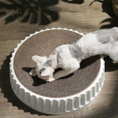 Griffoir chat | Bordure blanche ondulée - Monminouchat