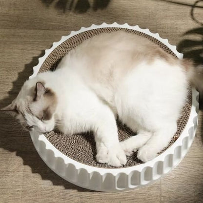 Griffoir chat | Bordure blanche ondulée - Monminouchat