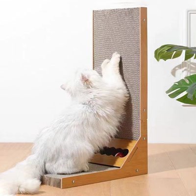 Griffoir Chat | Design en carton ondulé et cadre en bois - Chicetchat